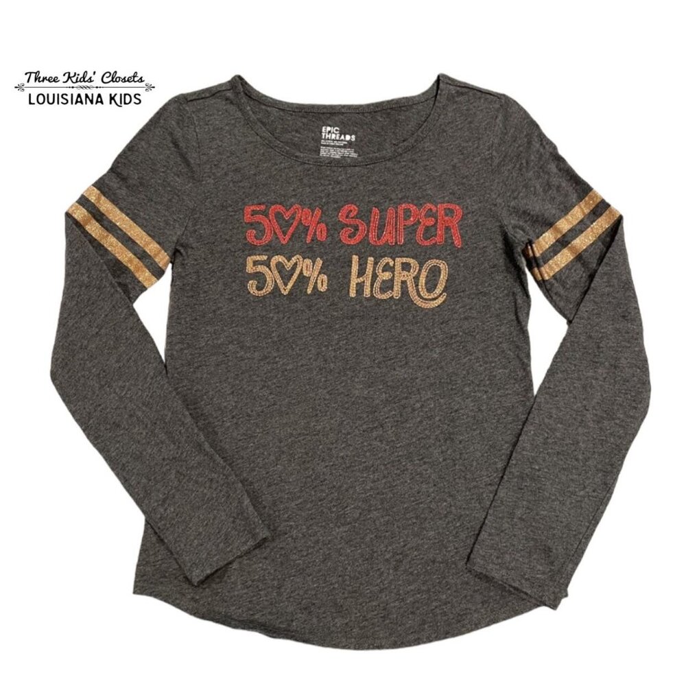 Epic Threads Sz L Sparkly Super Hero Shirt